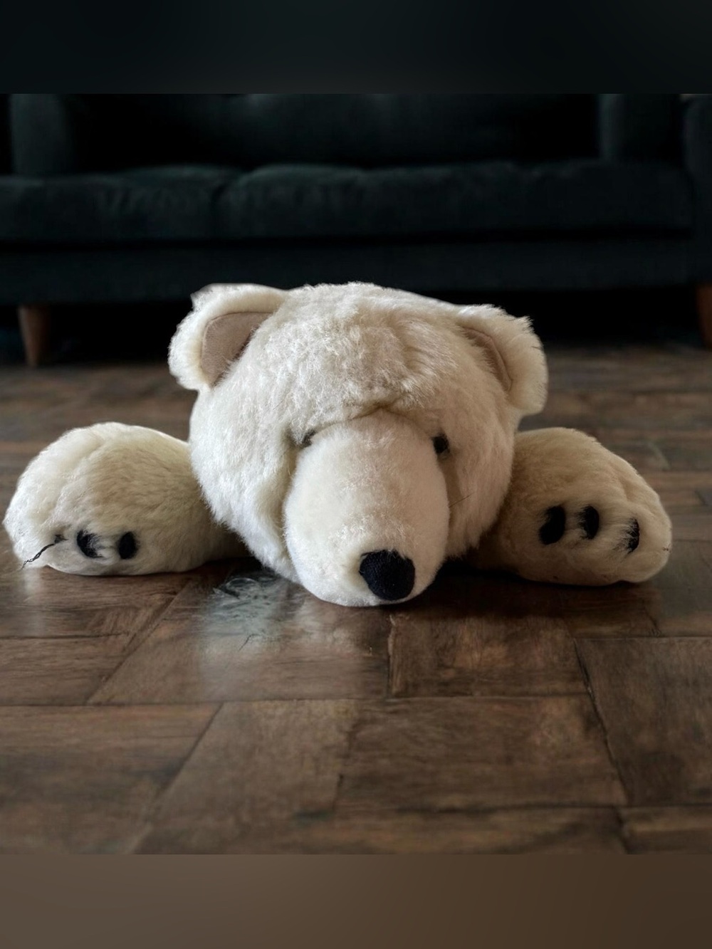 Ditz Pre Owned Faux Fur Cream Polar Bear Plush Luxury Stuffed Animal
